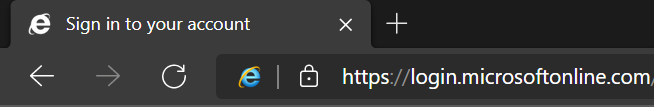 IE Mode indicator shown in Edge Chromium
